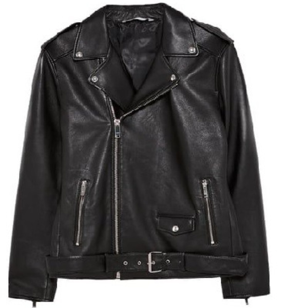 Leather Jacket. w/ Sash Belt. NWOT